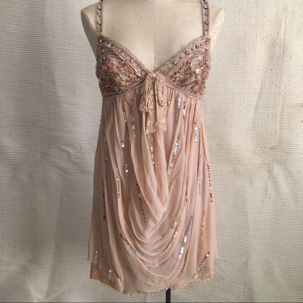 Vintage S 90s Y2K Boho Glam Party Dress Mandalay - Picture 9 of 12